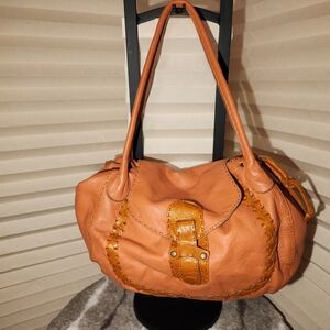 Carla Mancini Tan Leather Shoulder Bag